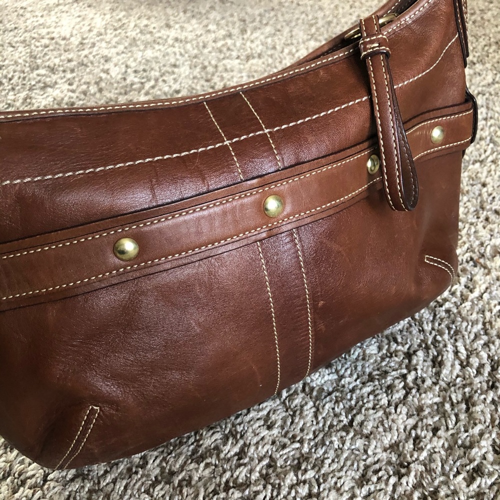 Coach brown leather shoulder bag - Picture 3 of 5